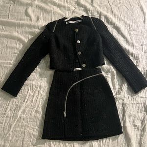 Alexander Wang black tweed set